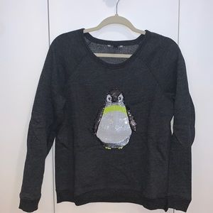 American Eagle sequin penguin sweatshirt